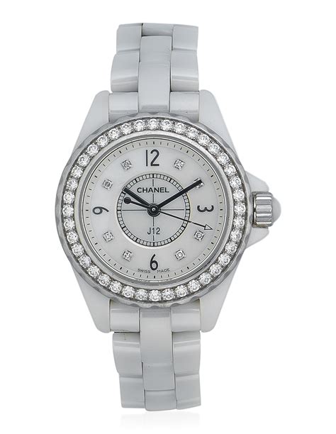 white chanel diamond watch